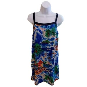 Tropical Print Tank Dress